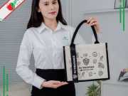 Túi Vải Đay Linen Phối Quai Bay