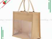 Túi Vải Đay Phối Nhựa Trong Suốt