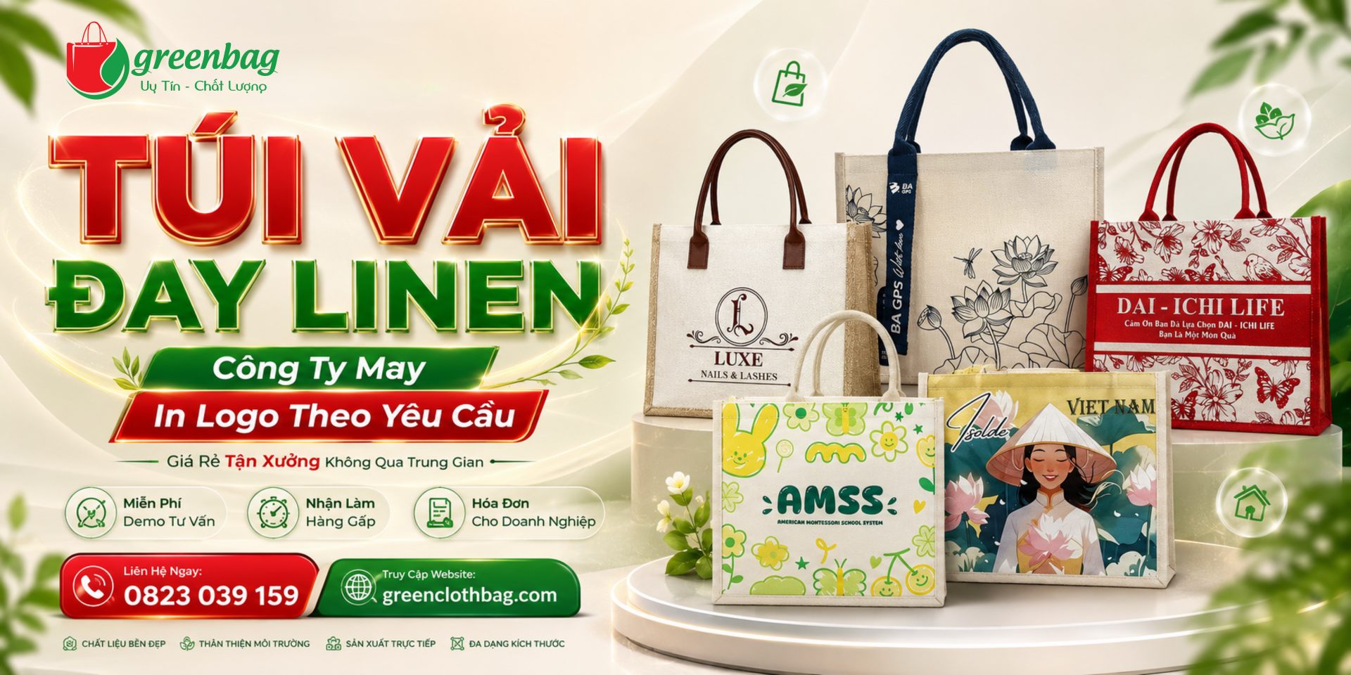 Xưởng Sản Xuất Túi Vải Đay Linen Giá Rẻ Uy Tín Hà Nội 